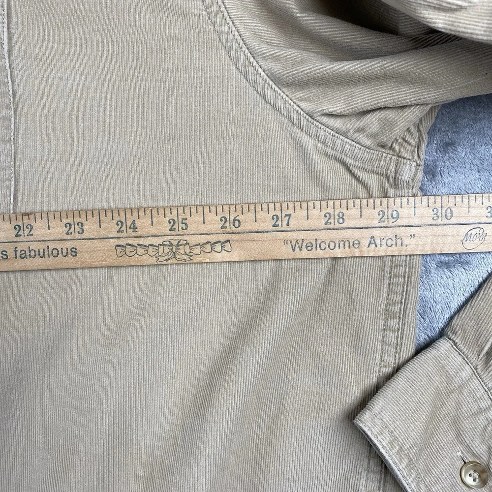 LL Bean Shirt Mens Size XXL Tall‎ Beige Long Sleeve Corduroy Button Down 0YQ71 - Picture 10 of 13
